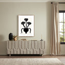 Celeste Collection Woodblock Floral I by Roseanne Kenny - 30X40 Rustic Walnut