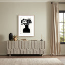 Aetherial Woodblock Floral II by Roseanne Kenny - 30X40 Rustic Walnut