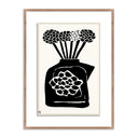 Opulent Woodblock Floral III by Roseanne Kenny - 24X32 Rustic Walnut