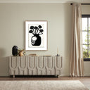 Luxe Artistry Woodblock Floral IV by Roseanne Kenny - 30X40 Rustic Walnut