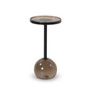 Opal Viola Accent Table - Smoked Brown Cast Glass