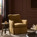 Novara Slipcover Swivel Chair - Broadway Gilt
