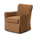 Novara Slipcover Swivel Chair - Broadway Gilt
