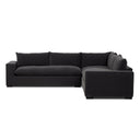 Verano Grant 3 Piece Sectional With Arms - 114 Crypton Henry Charcoal