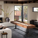 Luxe Living District Eight Small Shuffleboard Table - Smoked Oak