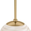 Modern Marbled Globe 200 Pendant - Burnished Brass