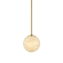 Modern Marbled Globe 200 Pendant - Burnished Brass