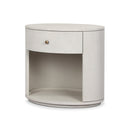 Amelia Oval One Drawer Nightstand - Ivory Painted Linen