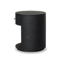 Amelia Oval One Drawer Nightstand - Black Linen