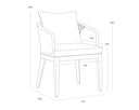 CAPRI DINING ARMCHAIR - NATURAL GRACEBAY GREY