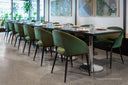 THATCHER DINING ARMCHAIR - BLACK DEEP GREEN SKY