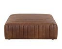 LEWIN OTTOMAN - SQUARE LUCIA TOBACCO LEATHER
