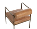 AJANI DINING ARMCHAIR - TAN LEATHER