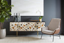 LUCIER LOUNGE CHAIR - BELFAST OATMEAL BRAVO COGNAC