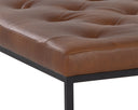 ENDALL OTTOMAN - BLACK BRAVO COGNAC