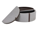BORELLI WHEELED STORAGE OTTOMAN - BELFAST HEATHER GREY AUTUMN CHESTNUT