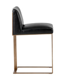 DEAN COUNTER STOOL - ANTIQUE BRASS CANTINA BLACK