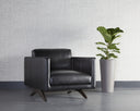 ROGERS ARMCHAIR - CORTINA BLACK LEATHER