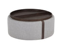 BORELLI WHEELED STORAGE OTTOMAN - BELFAST HEATHER GREY AUTUMN CHESTNUT