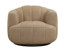TADEO SWIVEL ARMCHAIR - DARK BROWN SAHARA SAND LEATHER