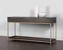 REBEL CONSOLE TABLE WITH DRAWERS - GOLD CHARCOAL GREY