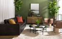 TRINE LOUNGE CHAIR - RUSTIC OAK VINTAGE CAMEL LEATHER