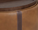 BORELLI WHEELED STORAGE OTTOMAN - TOBACCO TAN AUTUMN CHESTNUT