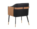 CARTER DINING ARMCHAIR - NAPA BLACK NAPA COGNAC