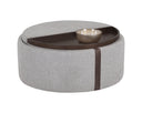 BORELLI WHEELED STORAGE OTTOMAN - BELFAST HEATHER GREY AUTUMN CHESTNUT