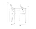 BRYLEA DINING ARMCHAIR - BROWN BRENTWOOD CHARCOAL LEATHER