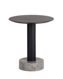 MONACO END TABLE - BLACK GREY MARBLE RAW UMBER