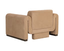 ROMER ARMCHAIR - DISTRESSED BROWN NUBUCK TAN LEATHER