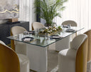 CAVOLI SWIVEL DINING CHAIR - MEG TAUPE MEG GOLD