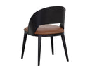 DEZIRAE DINING CHAIR - BLACK COGNAC LEATHER