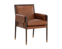 MAUTI DINING ARMCHAIR - BROWN SHALIMAR TOBACCO LEATHER