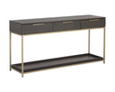 REBEL CONSOLE TABLE WITH DRAWERS - GOLD CHARCOAL GREY
