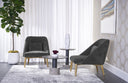 MONACO END TABLE - BLACK GREY MARBLE RAW UMBER