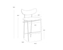 GIBBONS COUNTER STOOL - ANTIQUE BRASS CHARCOAL BLACK LEATHER