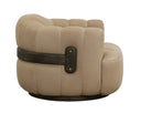 TADEO SWIVEL ARMCHAIR - DARK BROWN SAHARA SAND LEATHER