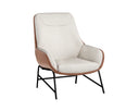 LUCIER LOUNGE CHAIR - BELFAST OATMEAL BRAVO COGNAC