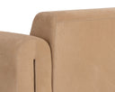 ROMER ARMCHAIR - DISTRESSED BROWN NUBUCK TAN LEATHER