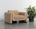 ROMER ARMCHAIR - DISTRESSED BROWN NUBUCK TAN LEATHER