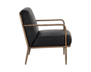 LATHAN LOUNGE CHAIR - CHARCOAL BLACK LEATHER