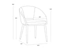 THATCHER DINING ARMCHAIR - BLACK DEEP GREEN SKY