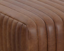 LEWIN OTTOMAN - SQUARE LUCIA TOBACCO LEATHER