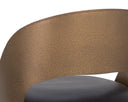 DEZIRAE COUNTER STOOL - ANTIQUE BRASS CHARCOAL BLACK LEATHER