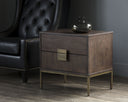 JADE NIGHTSTAND - ANTIQUE BRASS DARK MANGO