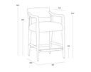 KEAGAN COUNTER STOOL - BRENTWOOD CHARCOAL LEATHER