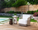 ALLARIZ SWIVEL ARMCHAIR - GREIGE STINSON WHITE