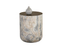 DIAZ END TABLE - MARBLE LOOK ANTIQUE BRASS